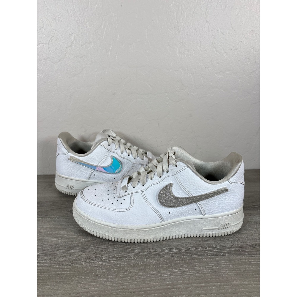 Nike Air Force 1 Multi Swoosh Low White Iridescent Glitter Sneakers 824221-111 8